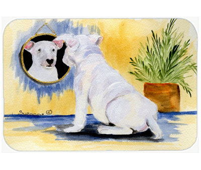Winston Porter Bull Terrier and Mirror Glass Cutting Board