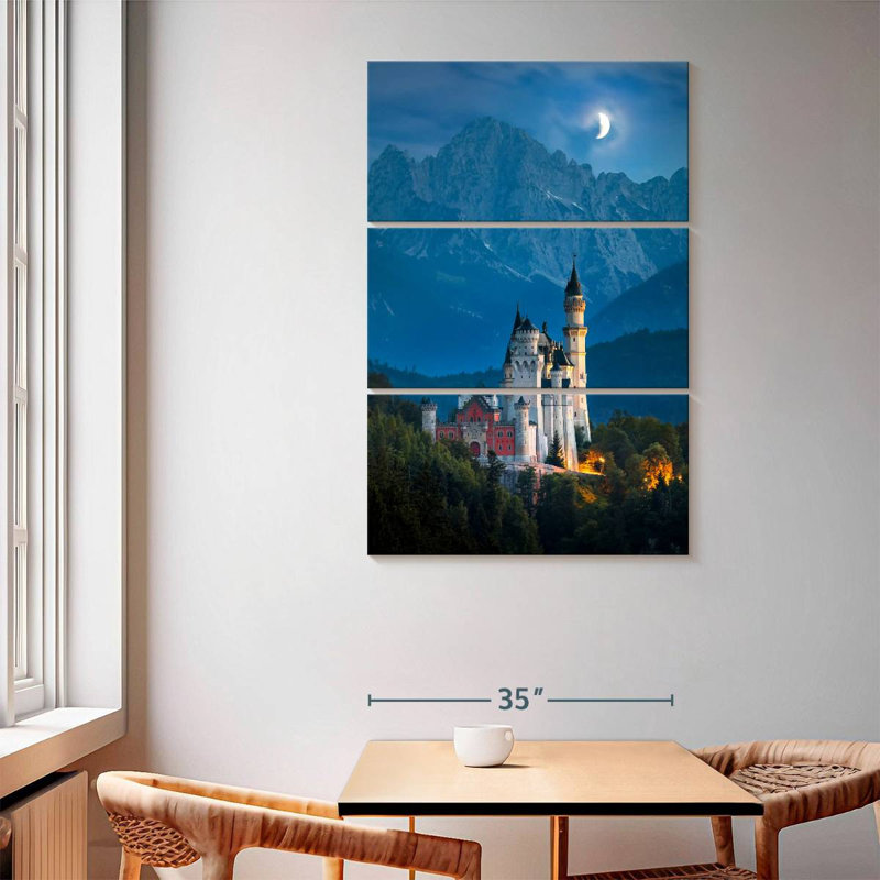 Lilie Neuschwanstein Castle At Night, 65" H x 42" W