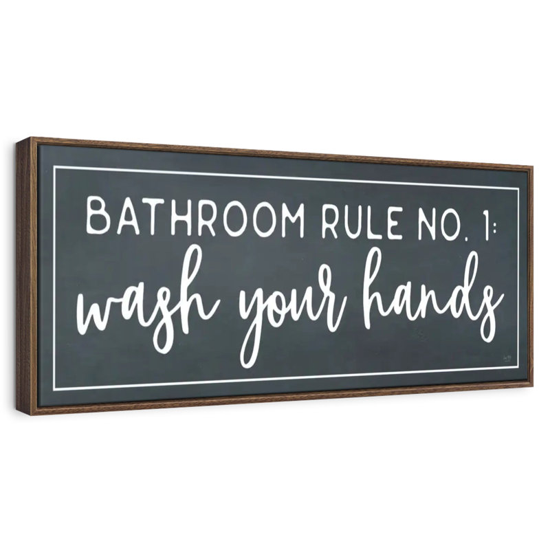 Salle de bain règle n ° 1, 25" X 9", Cadre flottant noyer