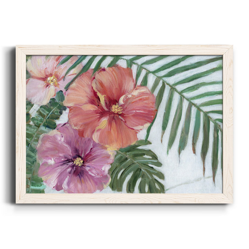 Blooming Hibiscus - Reproduction d'art sur toile encadrée, Toile blanche encadrée, H 31 po x l 44 po x P 1 po