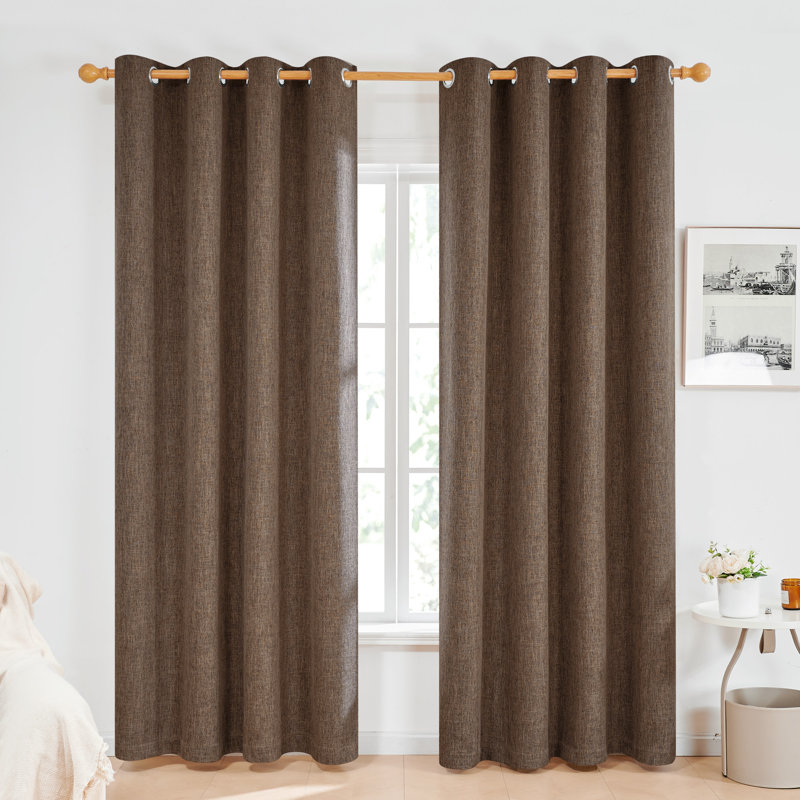 Milay Blackout Grommet Curtain Panel, 52" W x 96" L, Brown