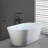 39-3/4 In. Double-Handle Freestanding Floor Mounted Bathtub Filler Faucets With Hand Held Shower Head In-111704735