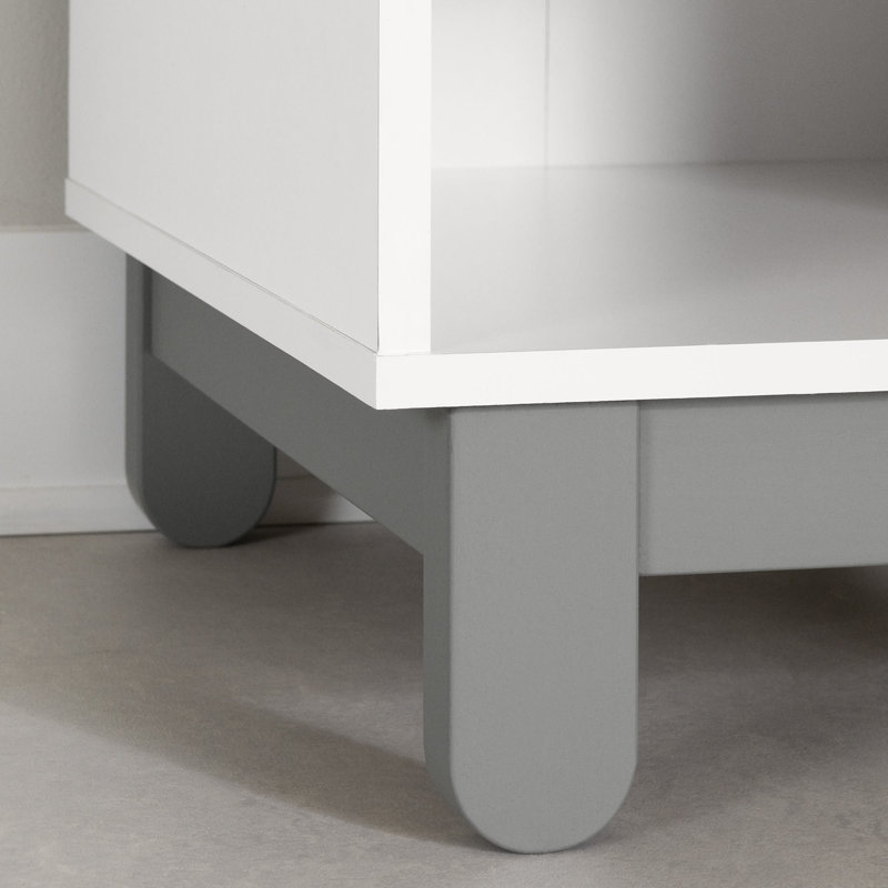Soft Gray and White 1-Drawer Scandinavian Nightstand