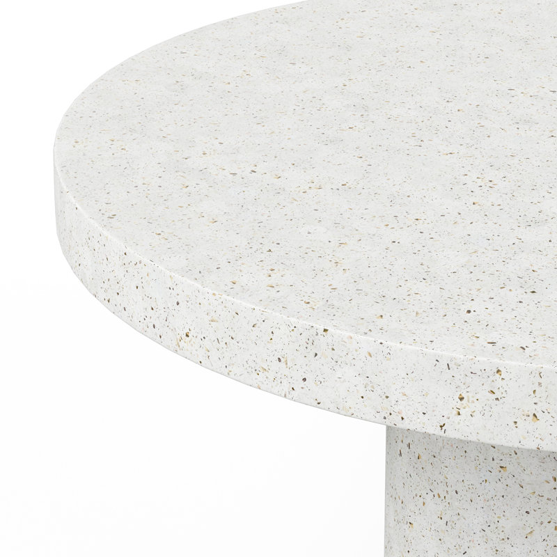 Table de salle à manger Kareen, Rond 60 po  , Terrazzo ivoire, Table de bar (hauteur 41,75 po)