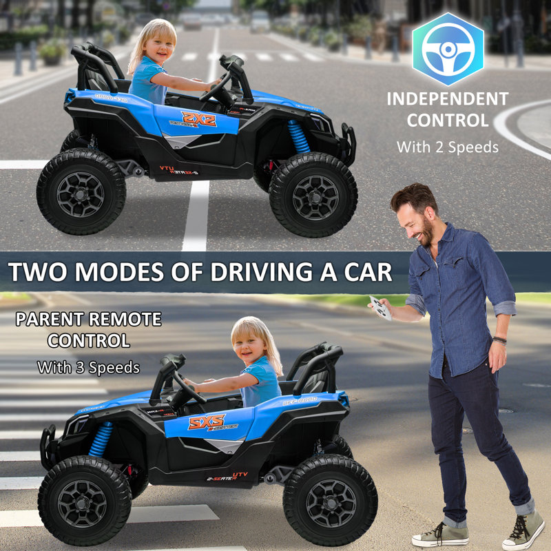 Kulamoon Battery Powered Ride On Toy with Remote Control, Blue