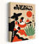 Jalisco Traditional Couple Minimalist Retro Traditional City Plant Wall Art Print 1 Piece Wrapped Canvas Wall Art-247632688