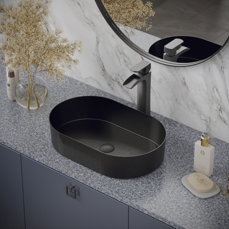 Kassel Single-handle Bathroom Faucet with Drain Assembly, Gunmetal Gray