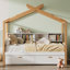 Alajos House Bed  With Two Drawers And Bookshelf Storage Space-348747375