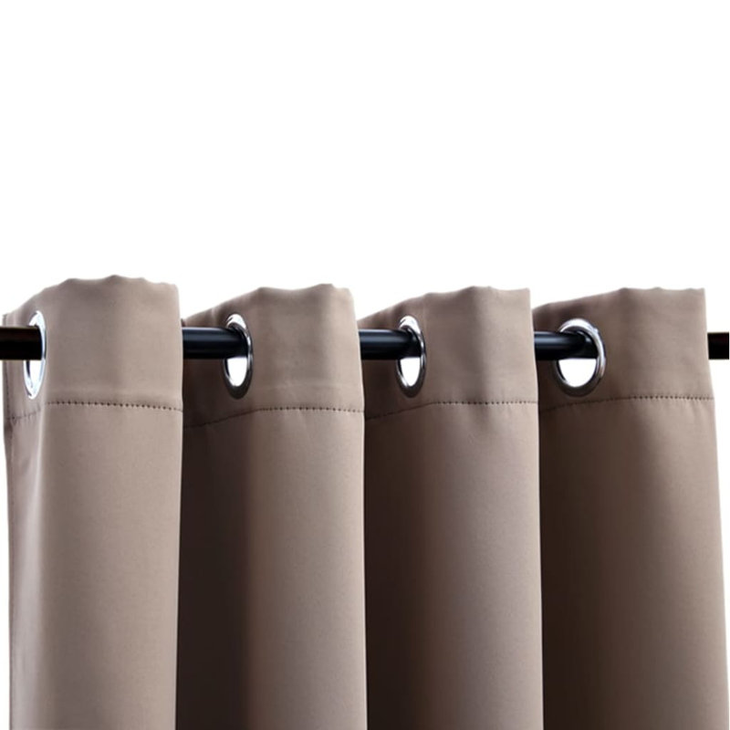 Korkmaz Blackout Curtain Pair, Width 140 x Drop 245cm, Taupe