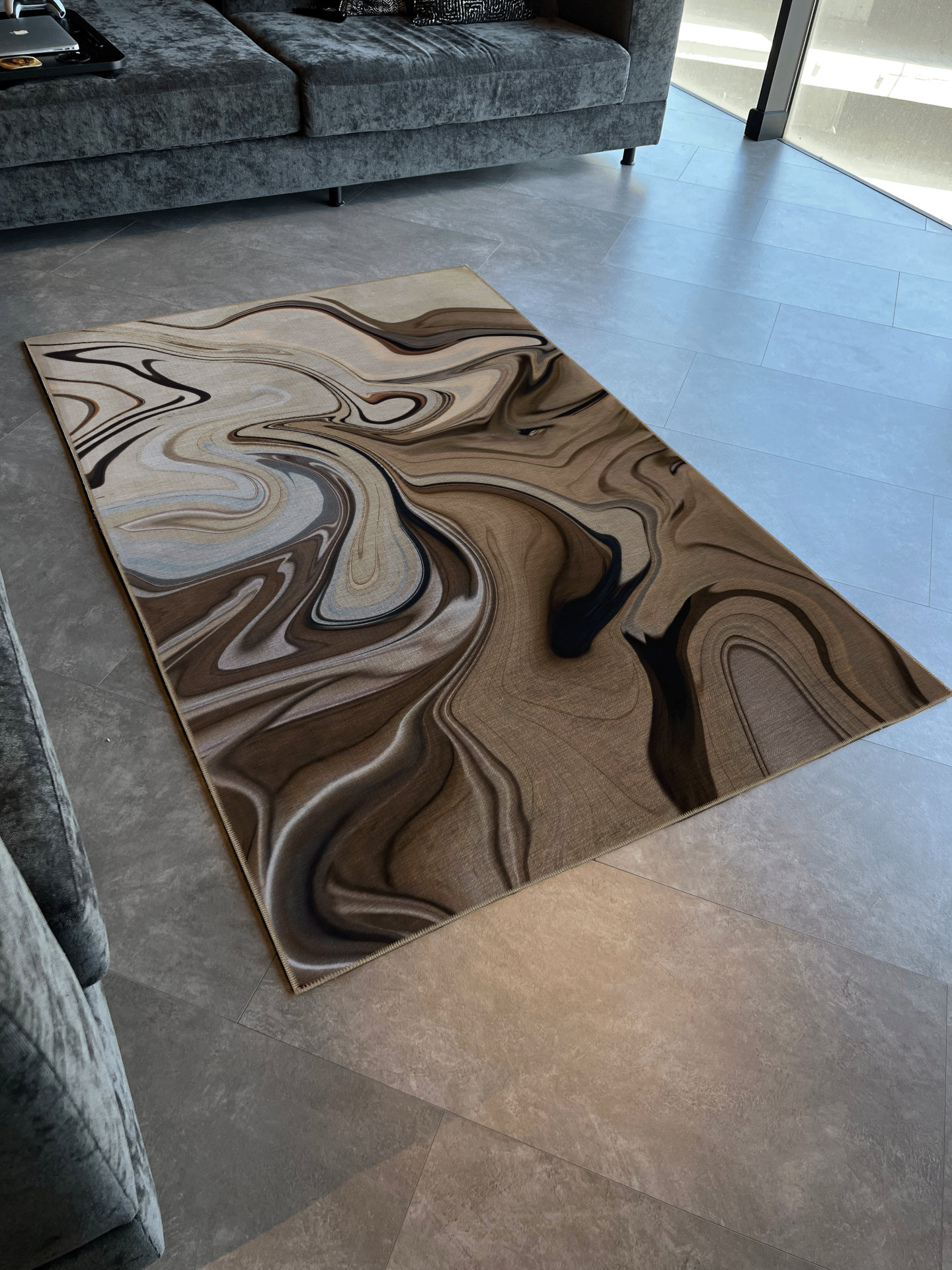 Orren Ellis Mira Beige-Brown Themed Multi-Colored Abstract Patterned ...