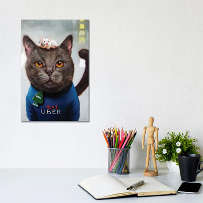 Cat Uber 1 Piece Wrapped Canvas Wall Art