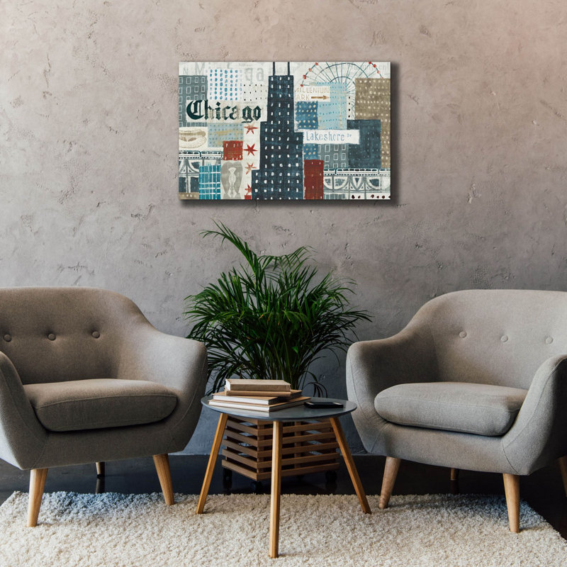  «Hey Chicago 2» par Michael Mullan, art mural sur toile, 40 po x 26 po