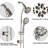 Shower Spa With Drill- Stainless Steel Sliding Rod And Two 7-setting Heads Dual In Luxury Finish