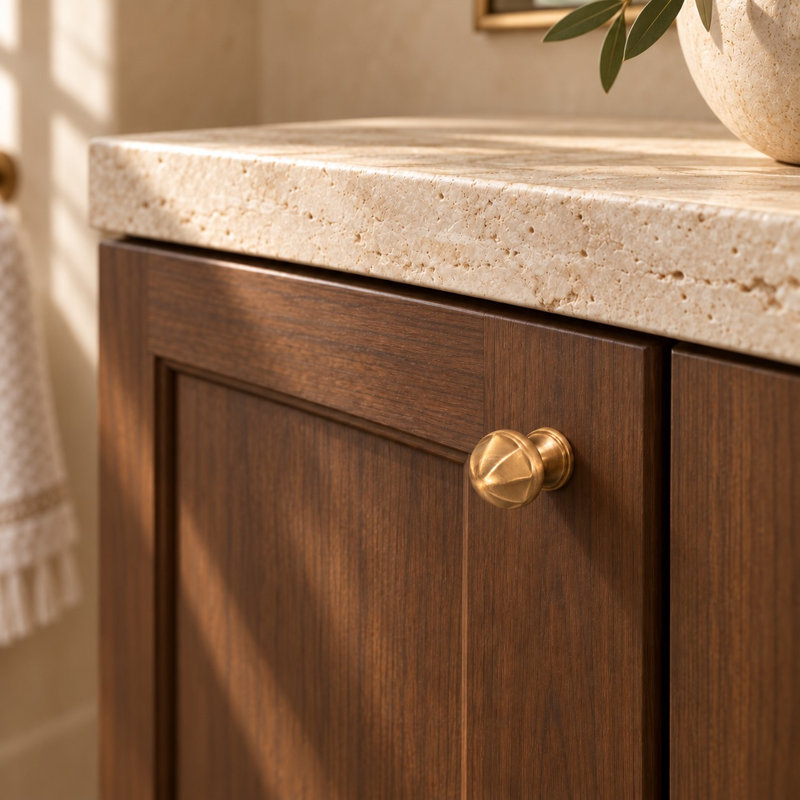 Geometric Solid Brass Cabinet Knob