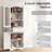 63" Tall Bathroom Cabinet with Tempered Glass Doors Adjustable Shelves Large Drawer-65410150