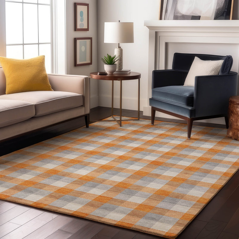 Tapis écossais de qualité supérieure lavable à la machine Crumley AMF1053, Rectangle 10 pi x 14 pi