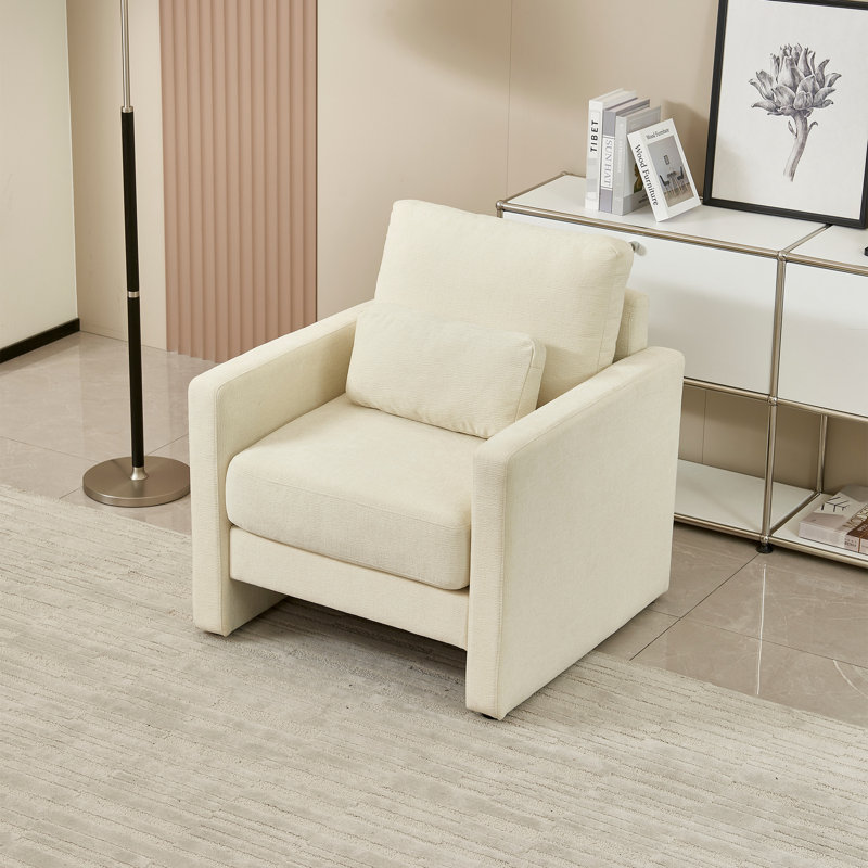 Fashionable Chenille Armchair - Solid Wood Construction Soft Cushioning For Maximum Comfort 4 Colours Easy Installation Modern Upholstered Seat Frame Support Thick Padding Suits Various Styles