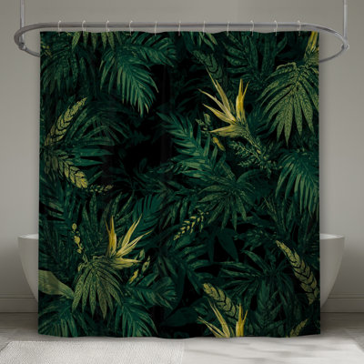 Tropical Palm Leaves Shower Curtains Extra Long