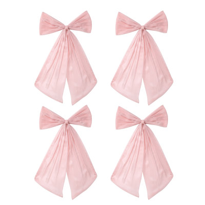 Ensemble de 4 nœuds en satin de haute qualité de taille moyenne, sans assemblage requis, parfaits pour les décorations de fête multi-occasions