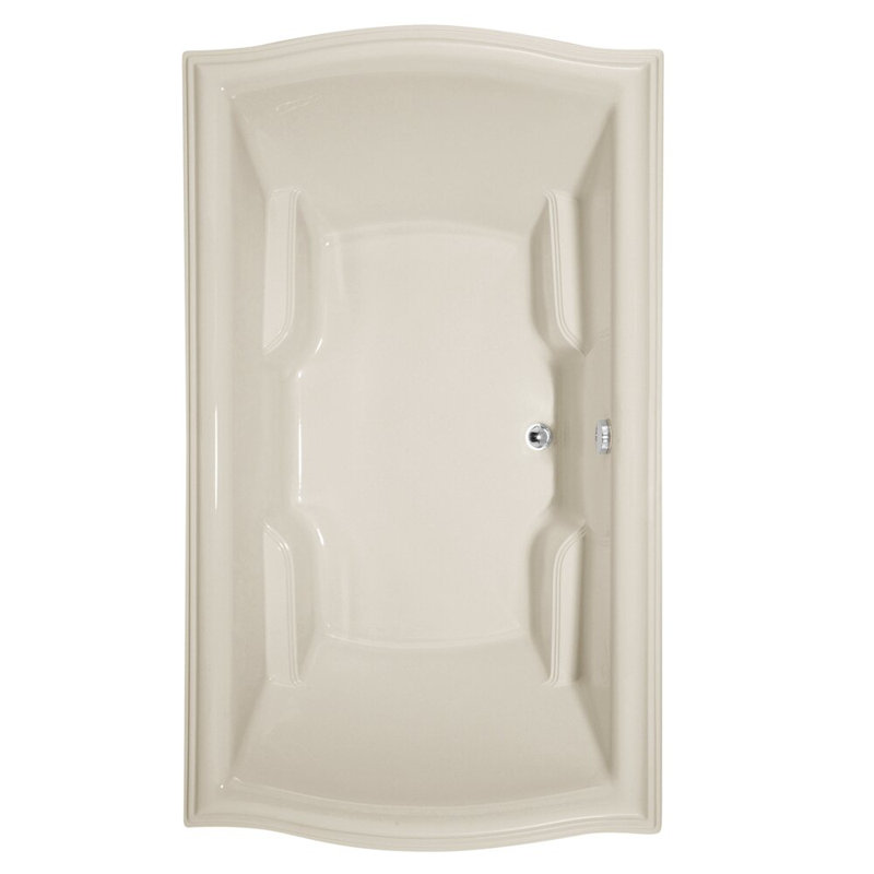 Debra 72'' x 42'' Air Acrylic Bathtub, Biscuit, Polished Chrome