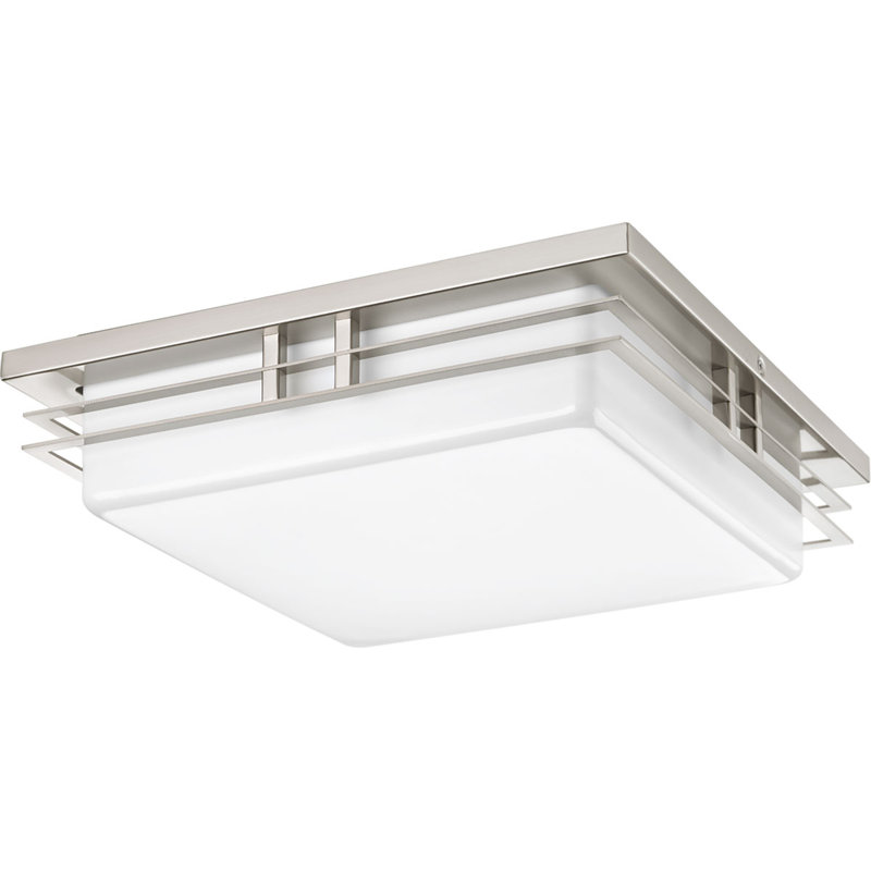 Helm Brushed Nickel 14" LED Flush Mount Light with Acrylic Diffuser