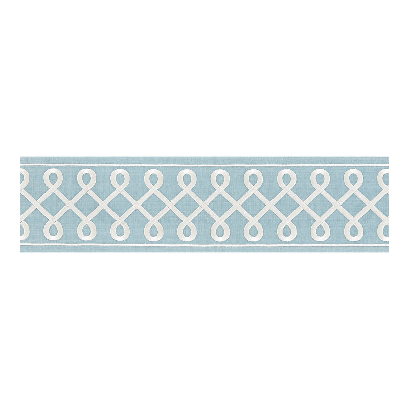 Mélange de coton brodé Oriana Soutache, Ciel