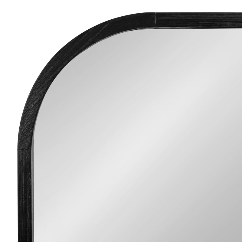 Wooden Arched Bathroom Mirror, Black