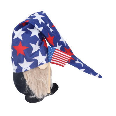 Gnome poupée mignonne sans visage patriotique ornement nain décoratif pour bureau salon chambre barbe grise
