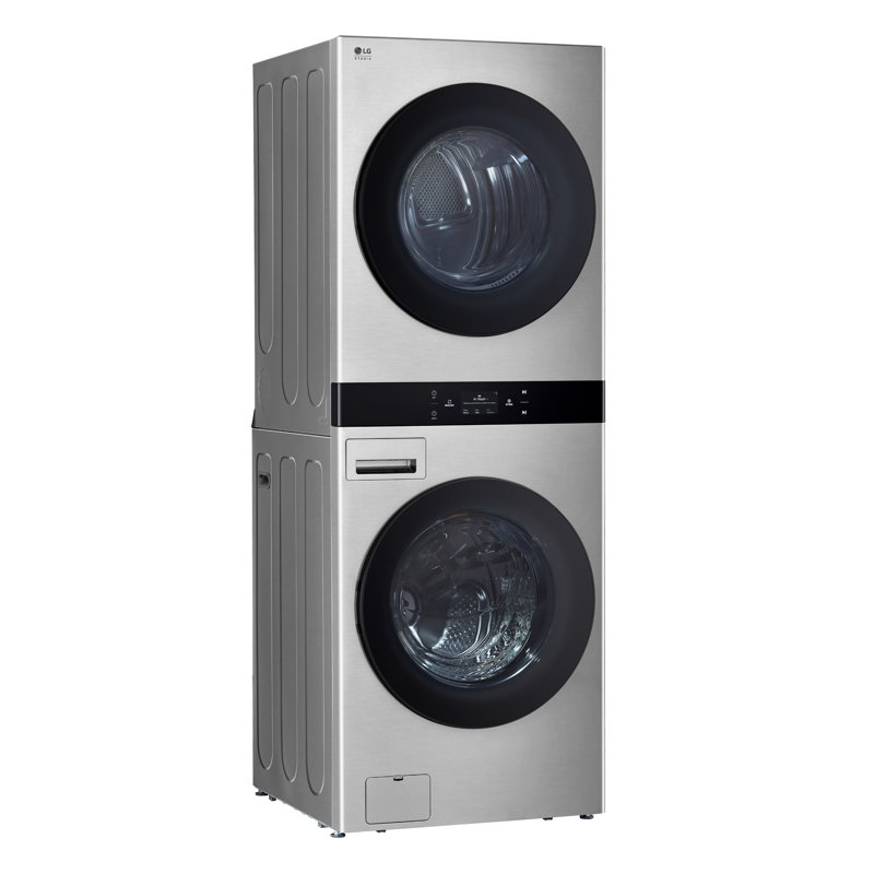 Lg Studio Washtower Smart Front Load 5.0 Cu. Ft. Washer And 7.4 Cu. Ft. Dryer With Center Control, Gray, Electric