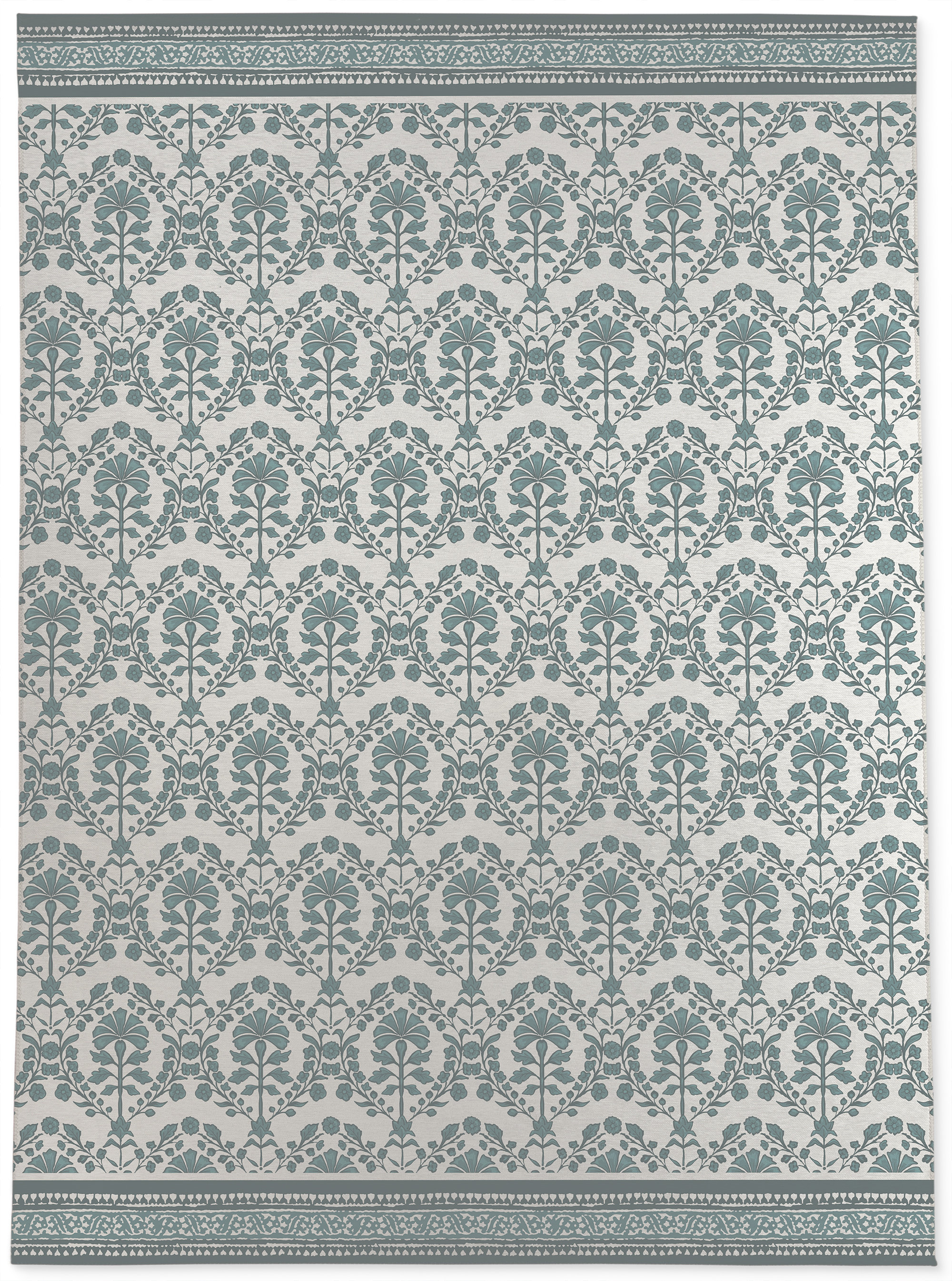 Polyester Barea Rug Example Alcott Hill® Binar Floral Machine Woven Polyester Area Rug in Blue ...