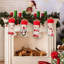 Bas de Noël 19 po en lin, décoration de Noël avec pingouins, père Noël, bonhommes de neige