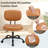 PU-Leather Task Chair, Compact Home Office Armless Chair, Ergonomic Padded Swivel Drafting Chair-427823202