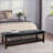 60-Inch Upholstered Bench for Bedroom Entryway | Walnut Brown | Solid Wood Legs