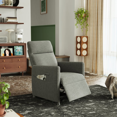 Fauteuil inclinable électrique en cuir brun pour adultes - Fauteuil inclinable électrique avec repose-pieds et siège rembourré, conception peu encombrante pour le salon et le cinéma maison