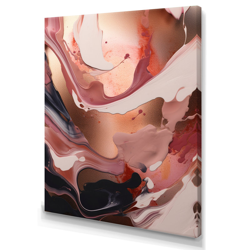 «Ocean Waves Fluidité In Marble IV», art abstrait sur toile marbrée, H 20 po x l 12 po x P 1 po, Toile tendue