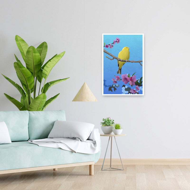 Yellow Bird Spring Bloom by Franco Caballero - Wrapped Canvas Print, 60.96 cm H x 40.64 cm W