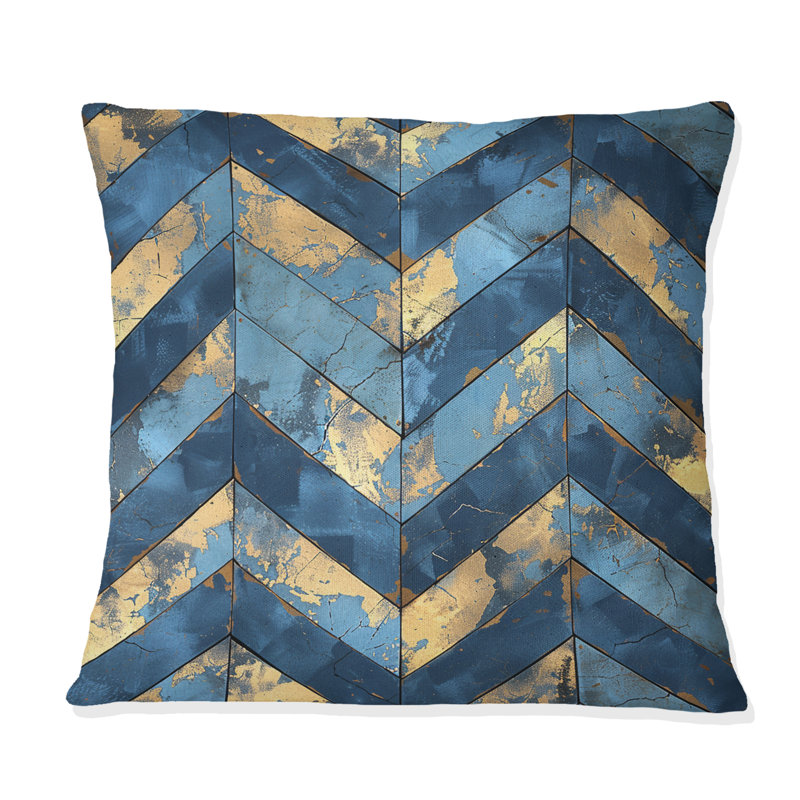 Coussin Chevron Waves II - Glam, H 16 po x l 16 po