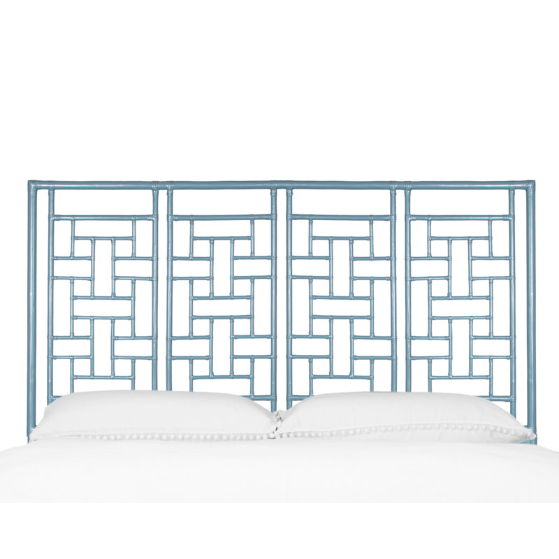 Ohana Rattan Open-Frame Headboard, King, Pool Blue