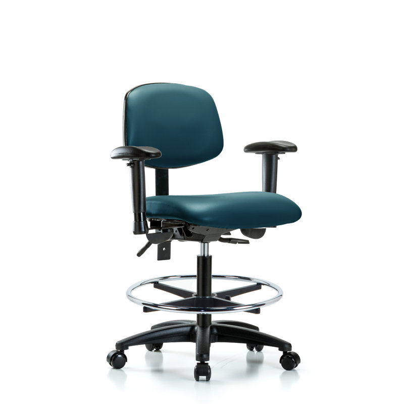 Chaise de travail Kyis, Bleu marine, Oui, Roulettes