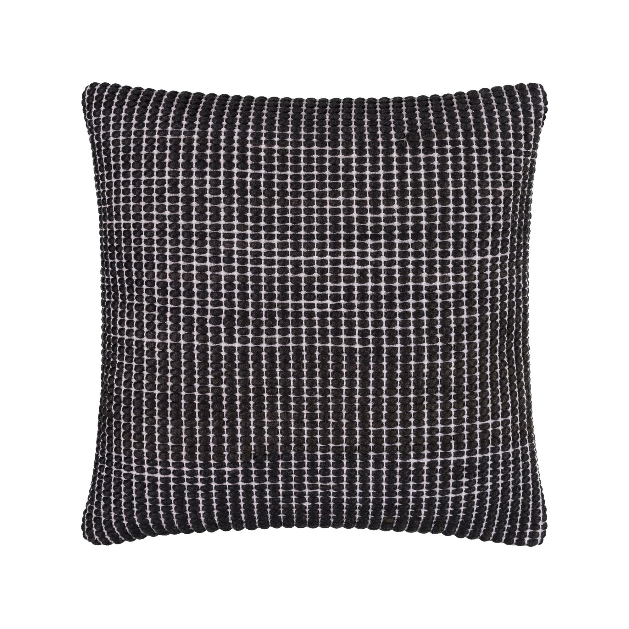 Waverly Wool Throw Pillow, Down, Black, 18" x 18"