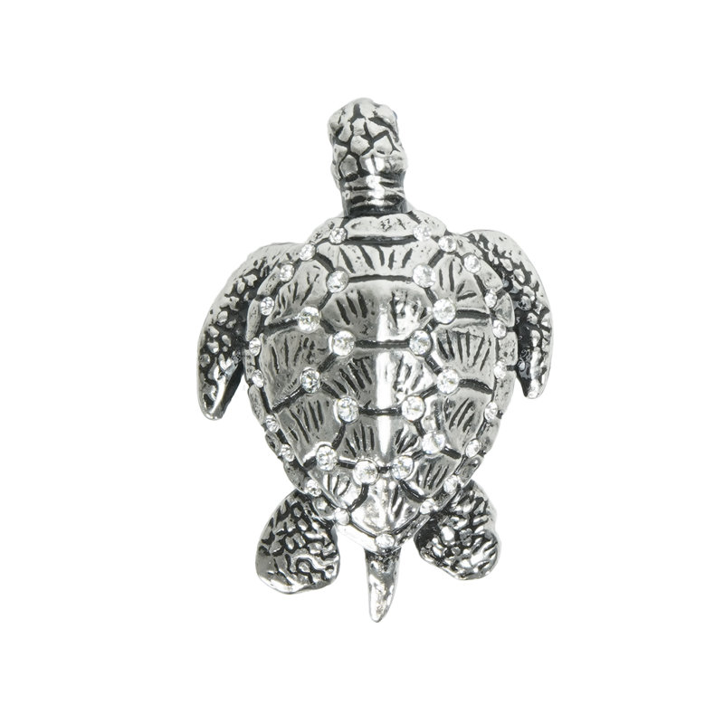 Coastal Living sea turtle with swarovski crystals in finish Chalice