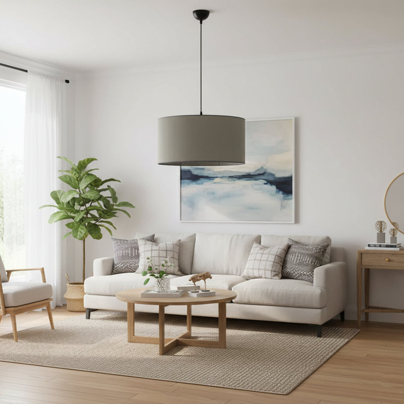 Lustre en bambou 1 lumière Oasis, Gris
