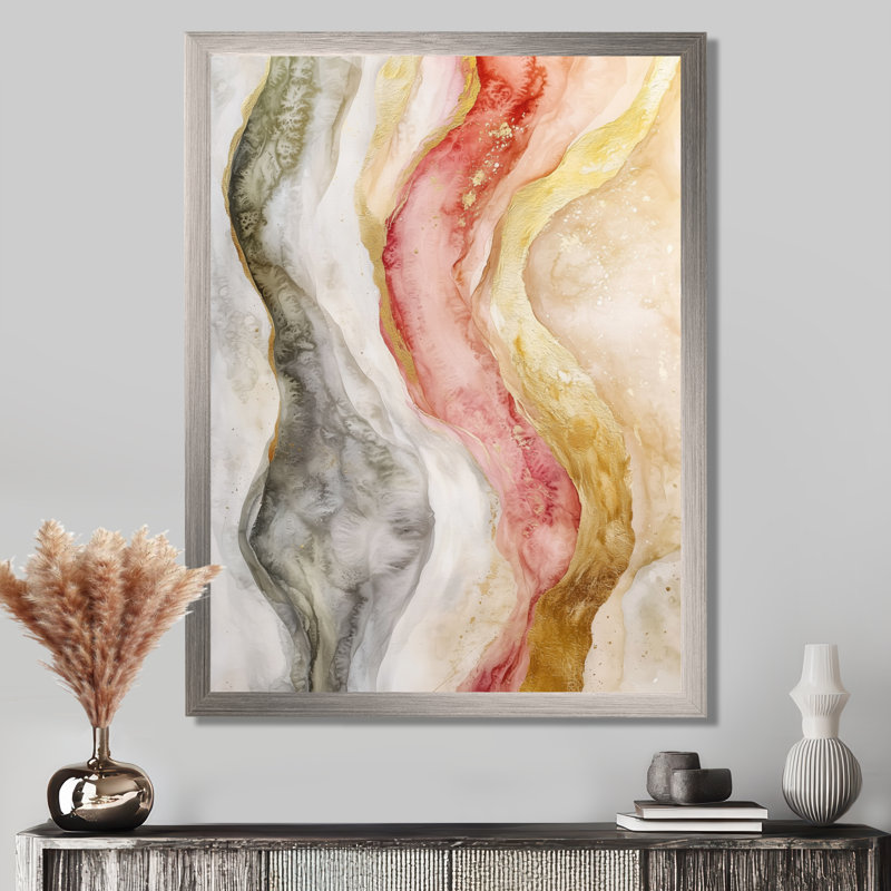 Operle - Abstract Wall Art Living Room, 32" H x 16" W, Picture Framed, Silver