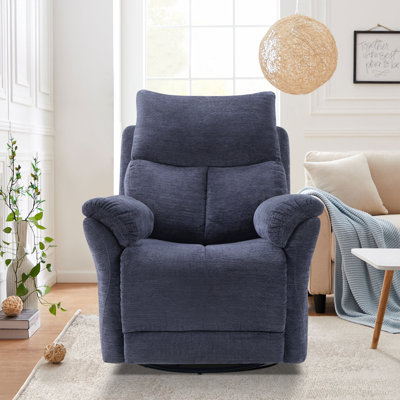Hawn 33.5'' Wide Modern and Super Soft Swivel and Rocker Manual Recliner Chair