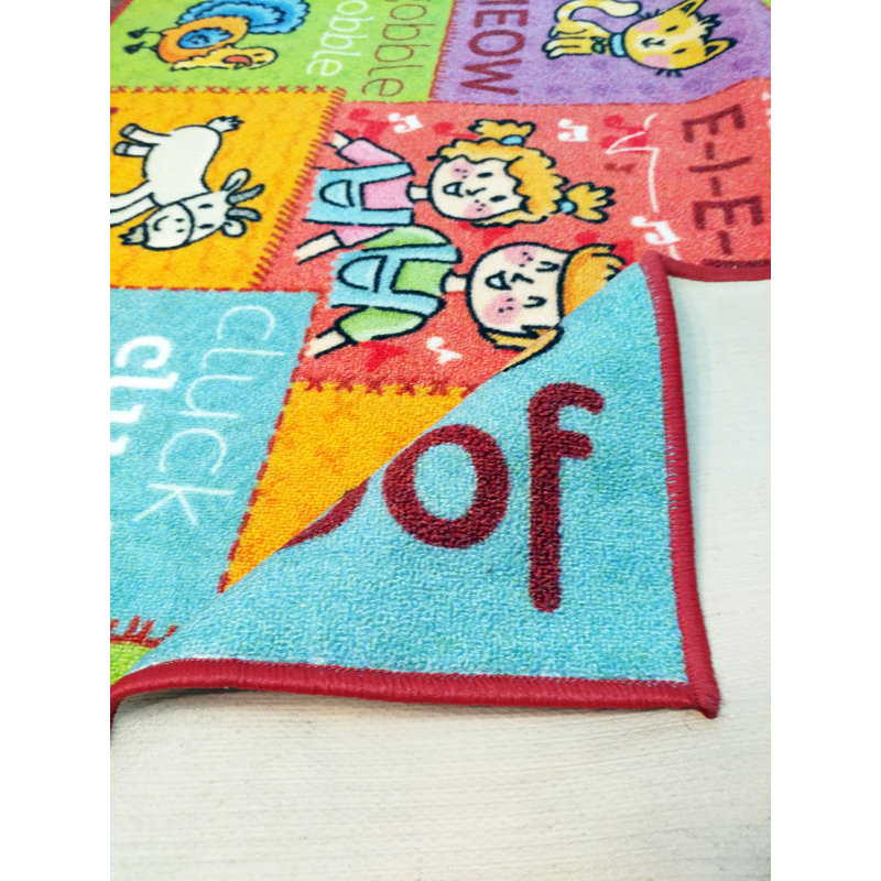 Tapis rouge/vert intérieur/extérieur Haar, Rectangle 3 pi 3 po x 4 pi 7 po