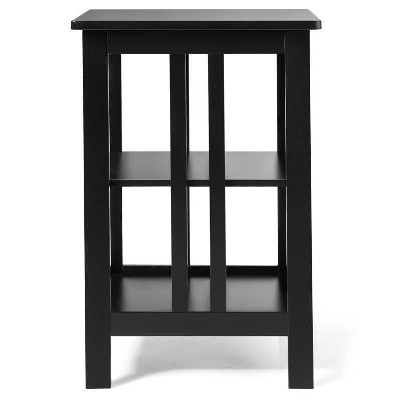 Navya Top End Table with Storage, Black