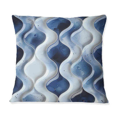 Coussin Blue Ogee Patterns III - Mid-Century