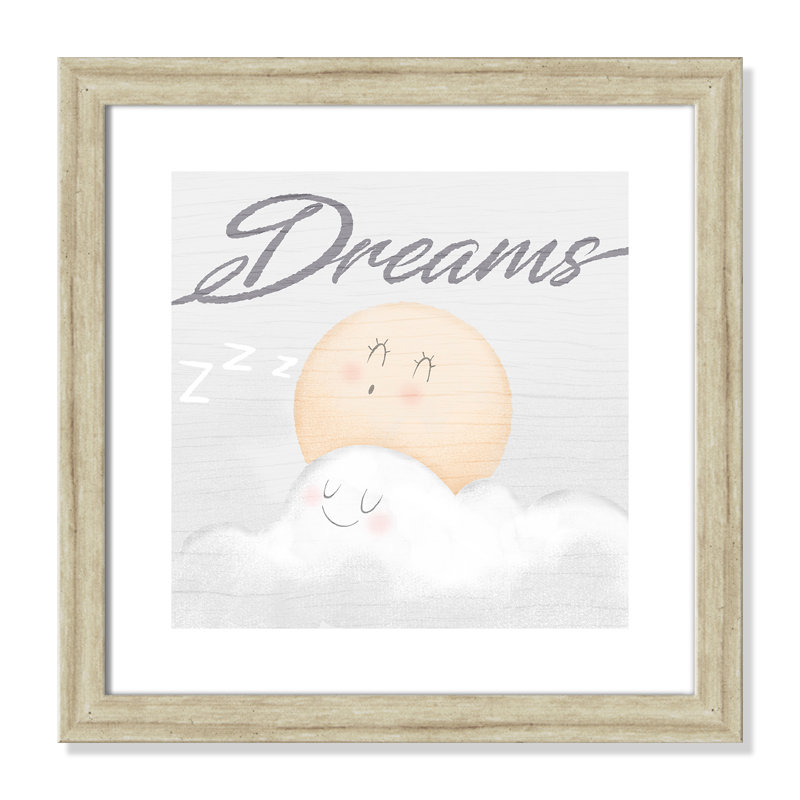 Sweet Dreams Plants & Flowers, 18" H x 18" W x 0.63" D, White Woodgrain Flat Framed