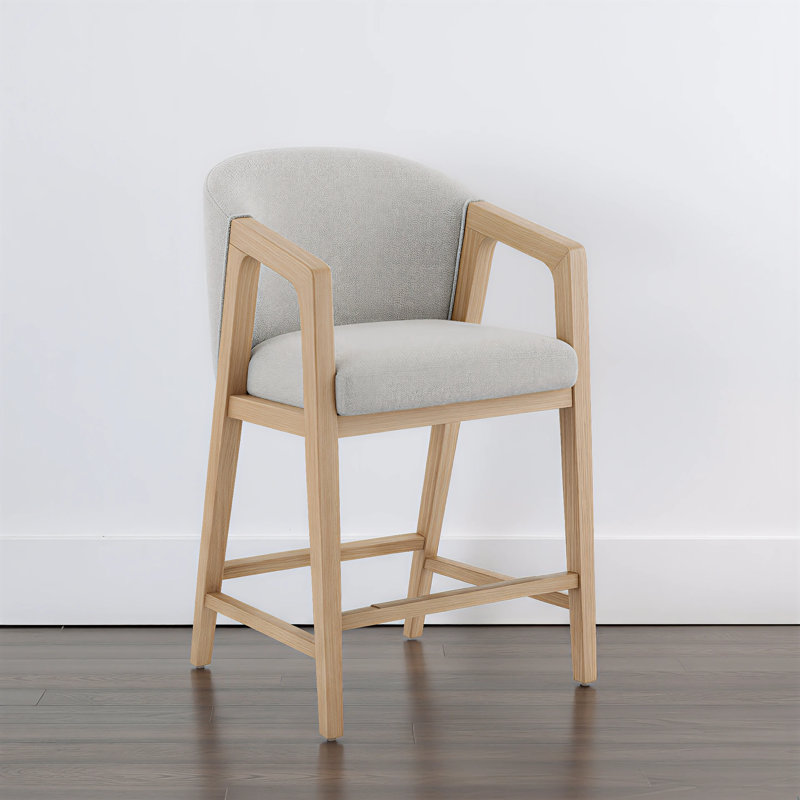 Tabouret de bar Daina, Ivoire Prestige / natté