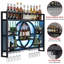 Support à vin à 3 niveaux à fixation murale avec DEL, tablettes de bar flottantes avec porte-verres à vin-647149632-647149638-639754133